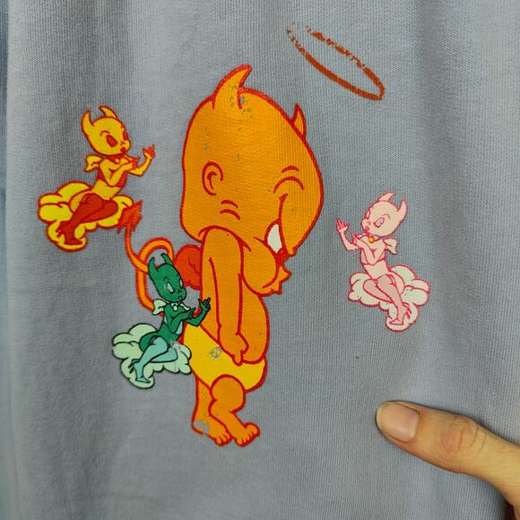 Boys Lie Talk To The Hand Sweatpants Womens‎ XS Blue Devil Graphic Joggers - Picture 2 of 9